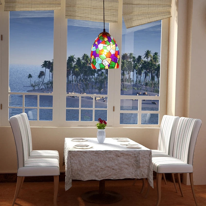 Colourful stained glass chandelier tiffany style for creative lighting