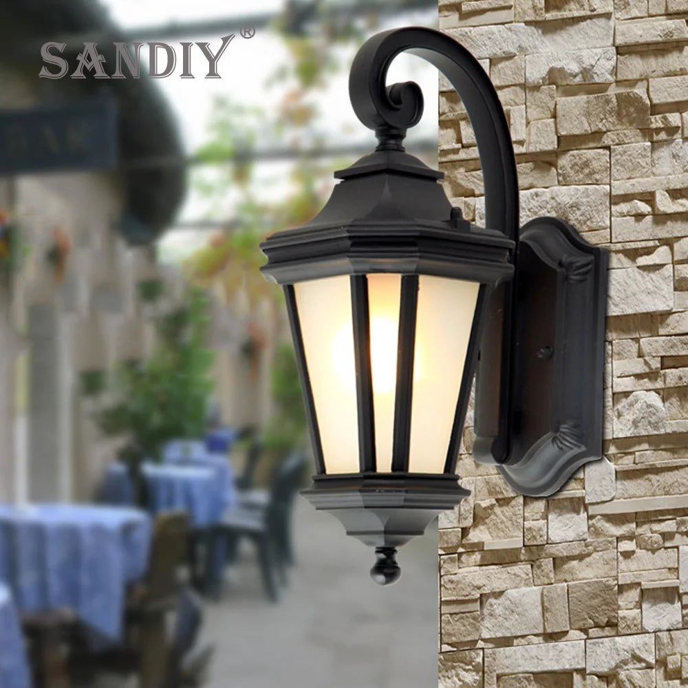 Sandiy vintage outdoor wall light IP65 waterproof sconce for house porch villa garden retro exterior E27/E26