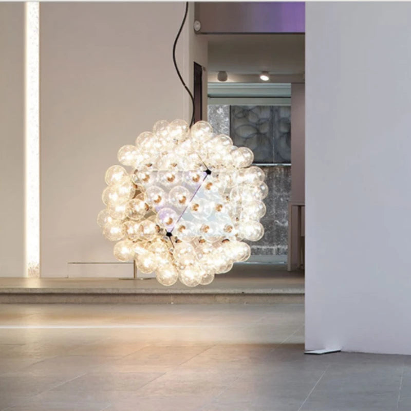 Modern nordic glass ball pendant light for interior decoration - vue 4 sur 8