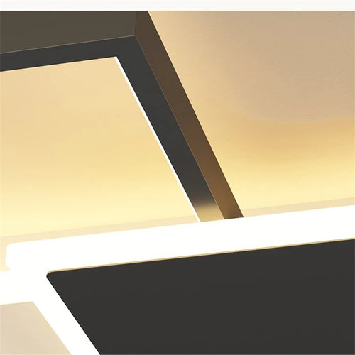 Modern square frame ceiling light with LED - vue 6 sur 12