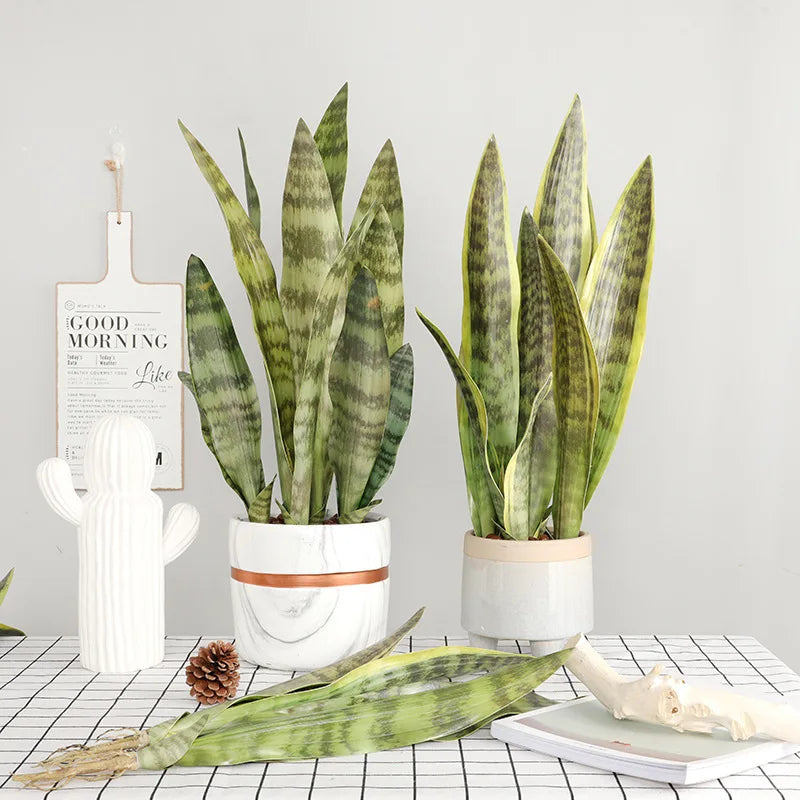 Artificial tiger leaf plants for indoor and garden decoration - vue 3 sur 12