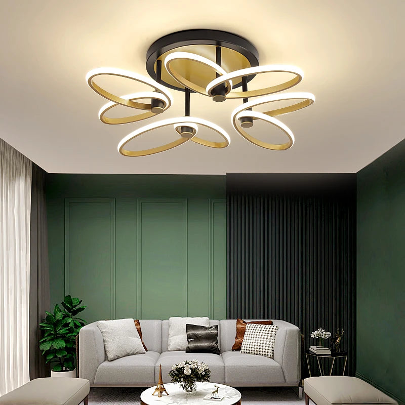 Modern gold petal ceiling light for decorative interiors