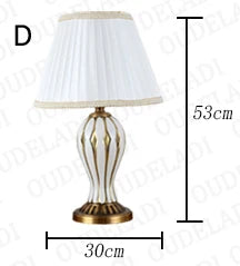 American antique style hand painted ceramic desk lamp