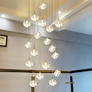 Modern square crystal chandelier for staircase and restaurant