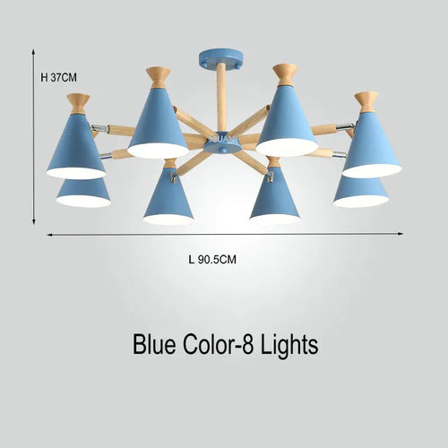 Nordic wooden pendant light for interior decor - vue 10 sur 26