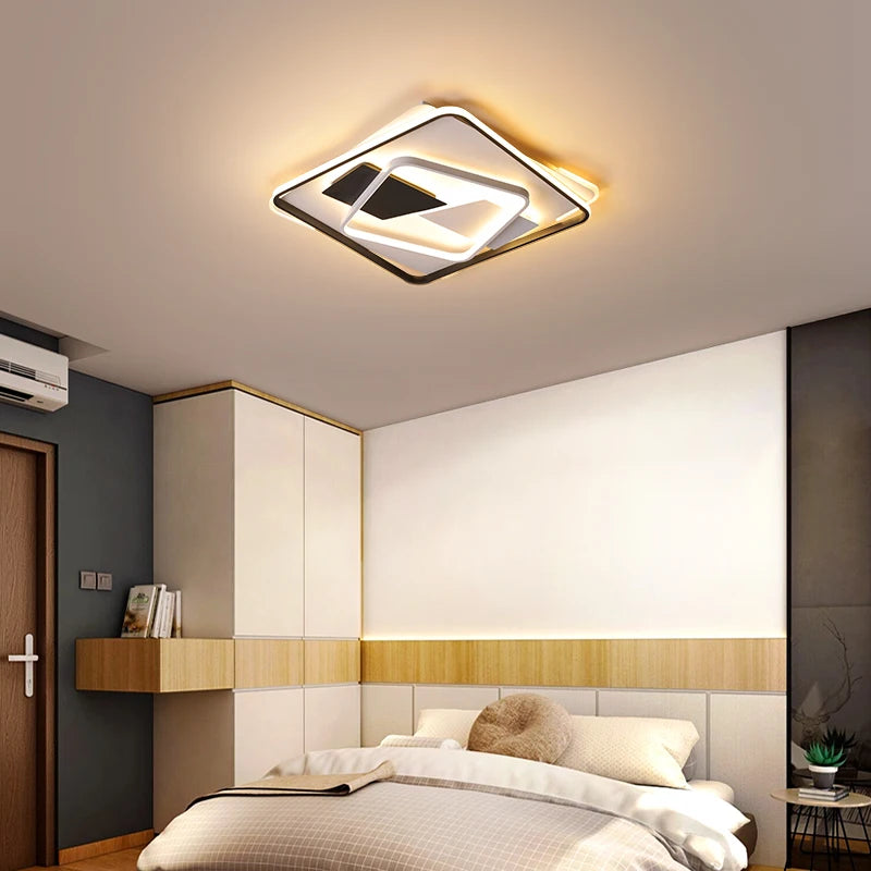 Art Deco geometric LED ceiling light for luxury indoor lighting - vue 3 sur 11