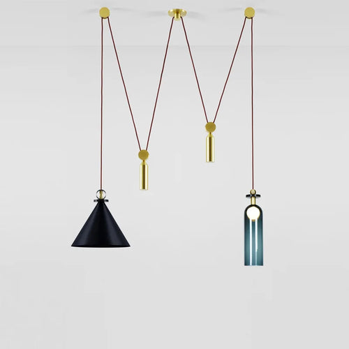 Glass and metal pendant light for modern interior decor - vue 3 sur 25
