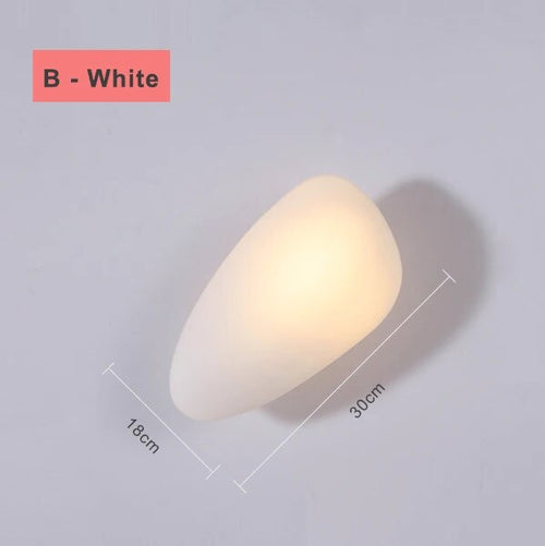 Modern nordic LED wall light pebble design for bedroom and staircase - vue 15 sur 21