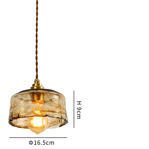 Adjustable vintage Japanese-style LED wood and copper pendant light - vue 14 sur 21