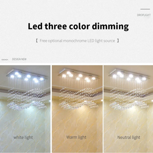 lustre moderne en cristal pour décoration intérieure élégante - vue 6 sur 6