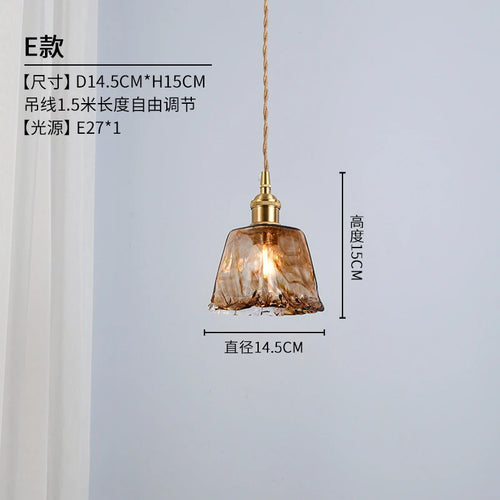 Retro glass pendant light industrial style for decorative interiors - vue 8 sur 11