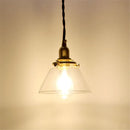 Industrial loft LED pendant light retro brass glass hanging lamp