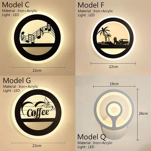 Modern acrylic wall light in American style for elegant interiors - vue 10 sur 23