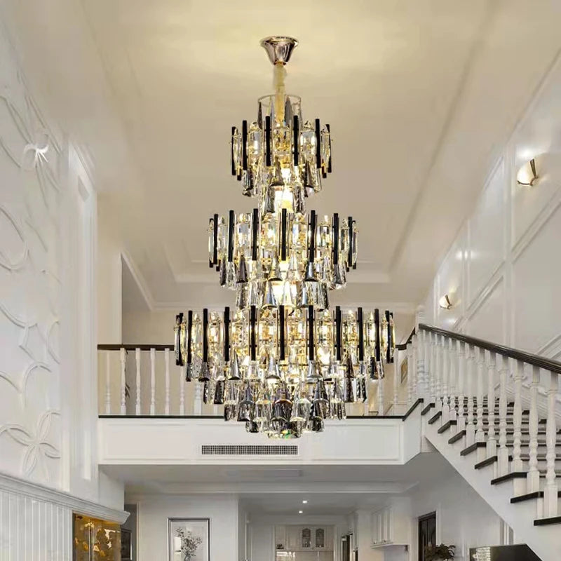 Luxury crystal chandelier for staircases and hotel lobbies - vue 5 sur 11