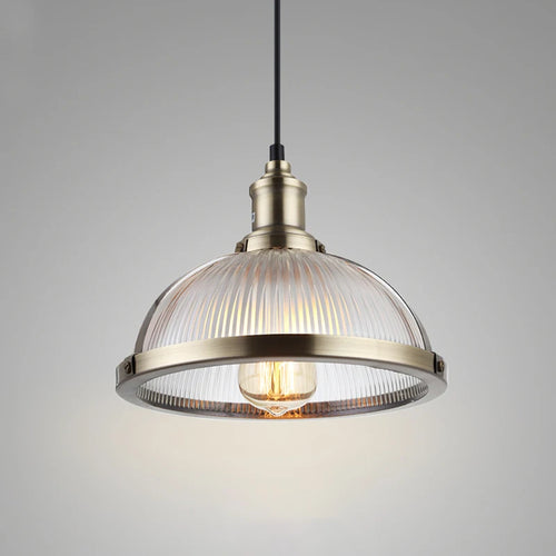 Vintage glass pendant light for dining room and office E27 - vue 5 sur 8
