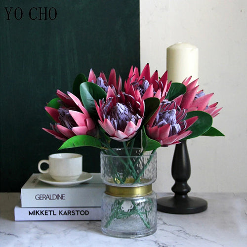Artificial king protea flower for home, wedding and party decoration - vue 6 sur 12