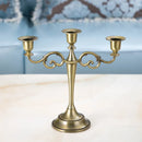 Retro metal three-arm candle holder for events and decorations