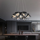 modern design led chandelier geometric interior lighting dimmable