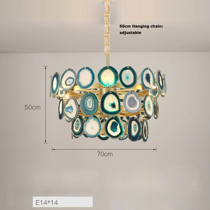 Modern designer chandelier with coloured agate for interiors - vue 15 sur 15