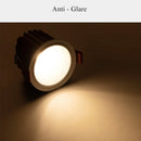 Anti-glare recessed aluminium LED spotlight for home
