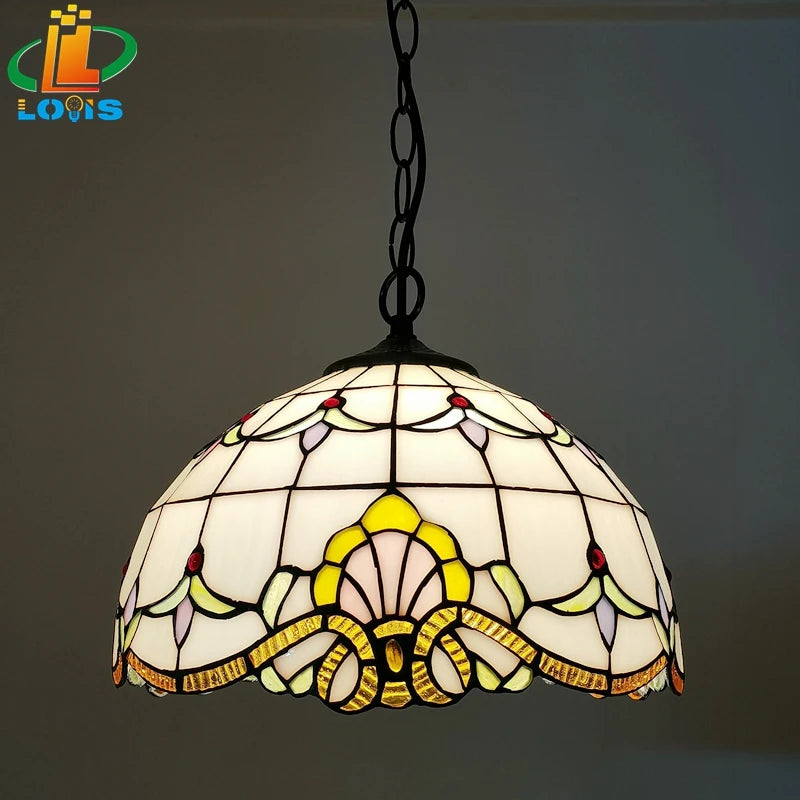 lustre tiffany européen pour restaurant café ou bar - vue 19 sur 19