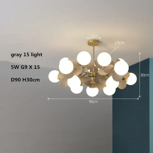Colourful acrylic glass globe LED chandelier for children - vue 23 sur 24