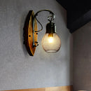 Solid wood retro wall light for interior decoration