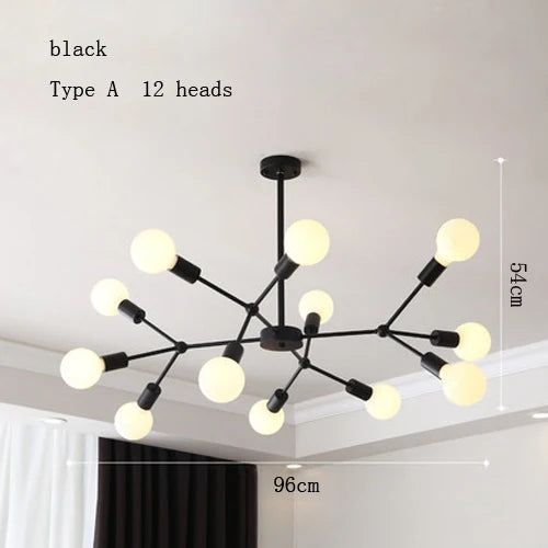 Modern multi-head chandelier for creative interiors - vue 11 sur 27