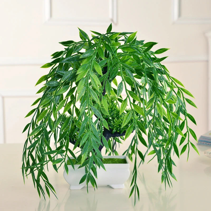 Artificial potted mini bonsai tree for indoor and outdoor decoration