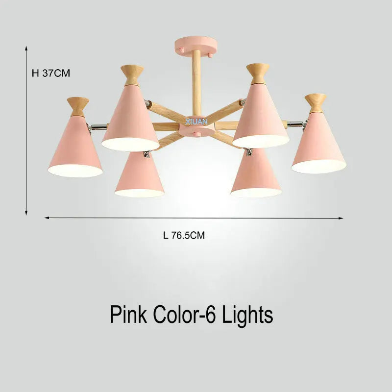 Nordic wooden pendant light for interior decor - vue 26 sur 26