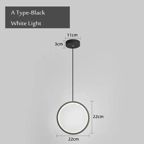 Modern round pendant light for lateral LED lighting - vue 13 sur 12