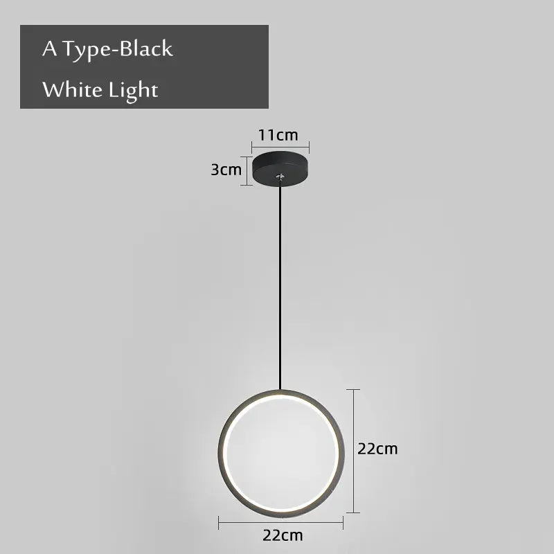 Modern round pendant light for lateral LED lighting - vue 12 sur 12