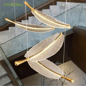 suspension moderne en forme de feuille pour décoration intérieure