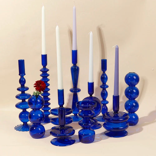Glass candle holders for romantic decoration and parties - vue 2 sur 14