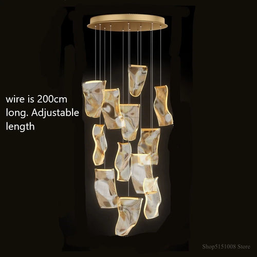 Modern LED chandelier for staircases and clothing shops