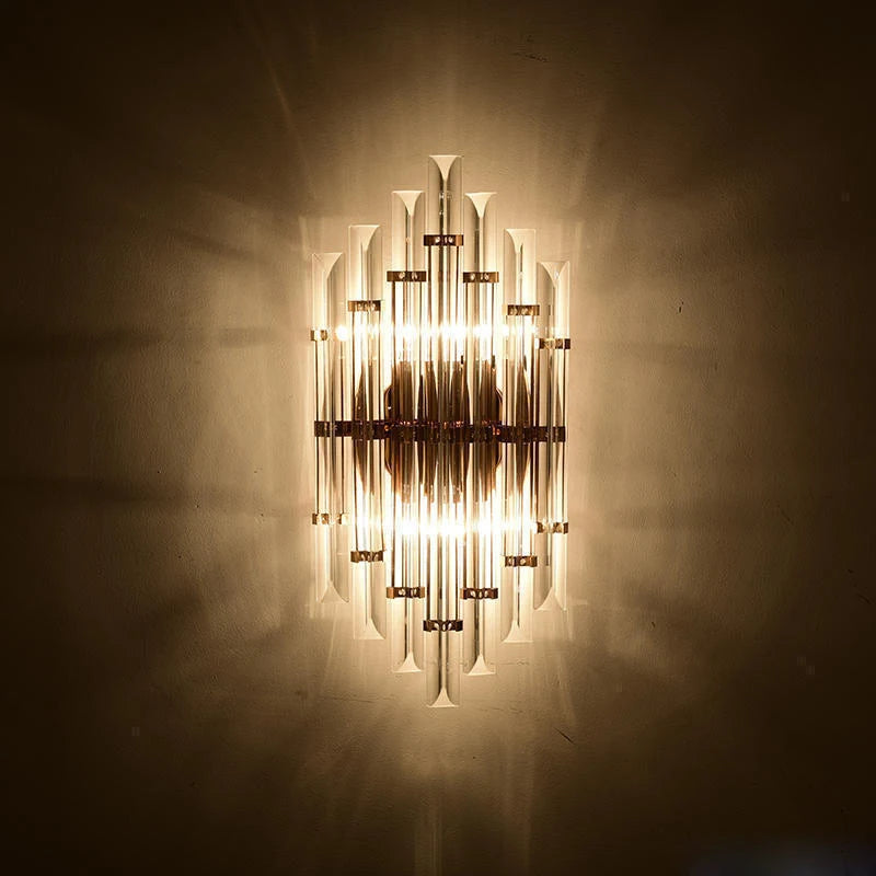 Nordic crystal and iron designer wall light for modern interiors
