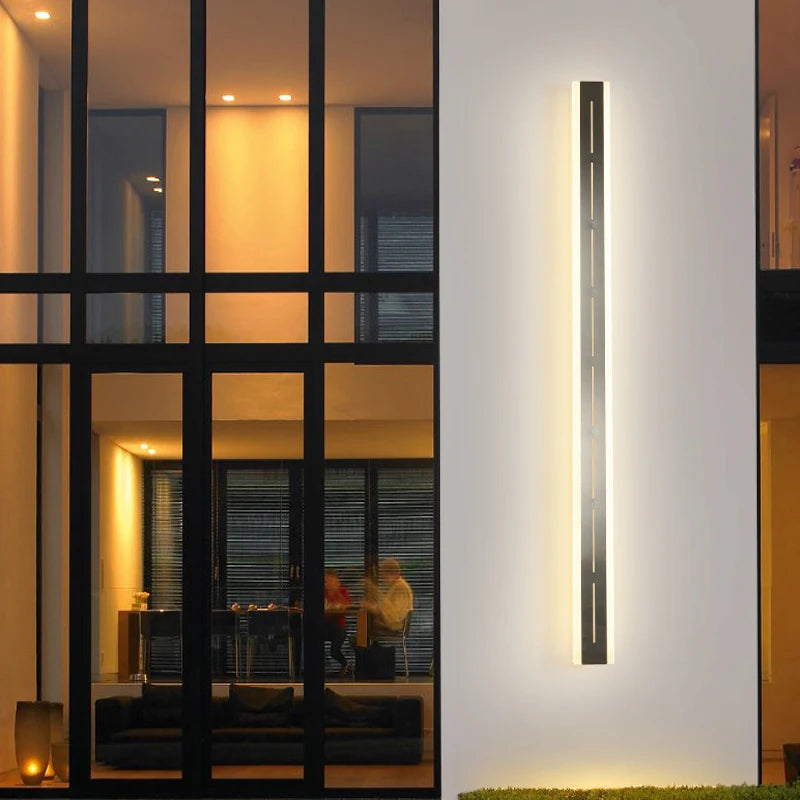 Minimalist long strip outdoor waterproof wall light