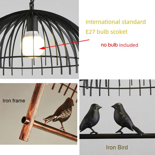 Decorative bird-shaped pendant light nordic style - vue 8 sur 9