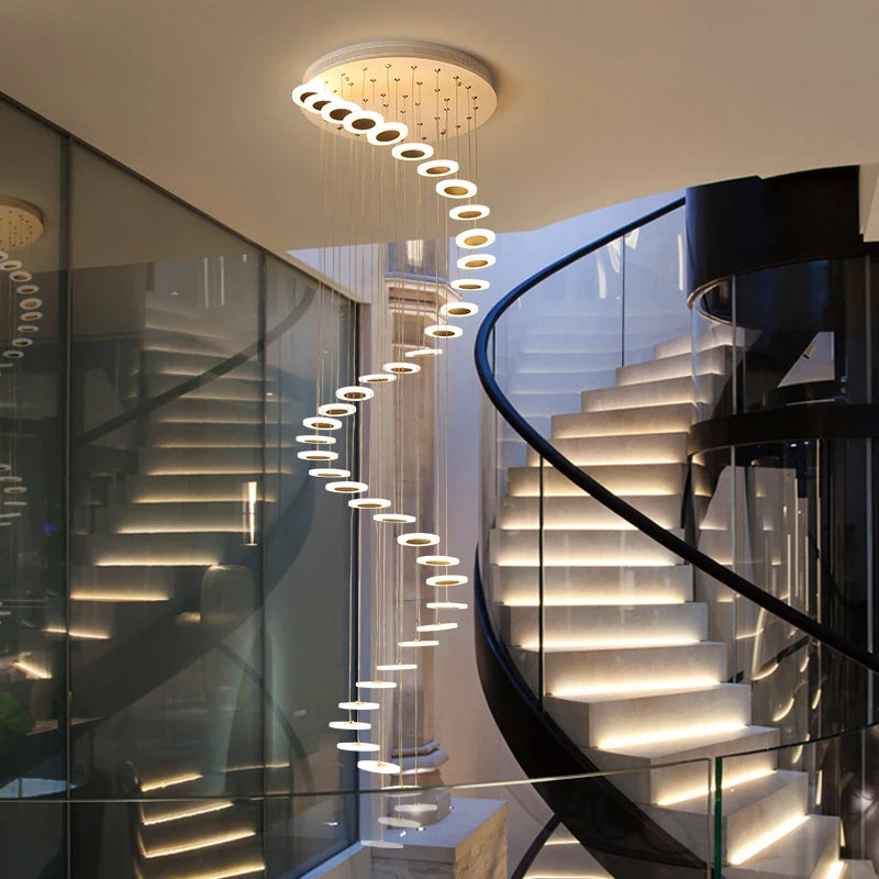Acrylic chandelier for staircase and decorative spaces