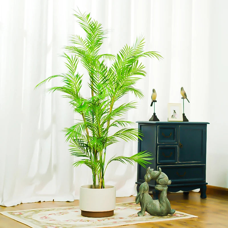 Tall tropical artificial palm tree in pot outdoor decoration - vue 3 sur 10