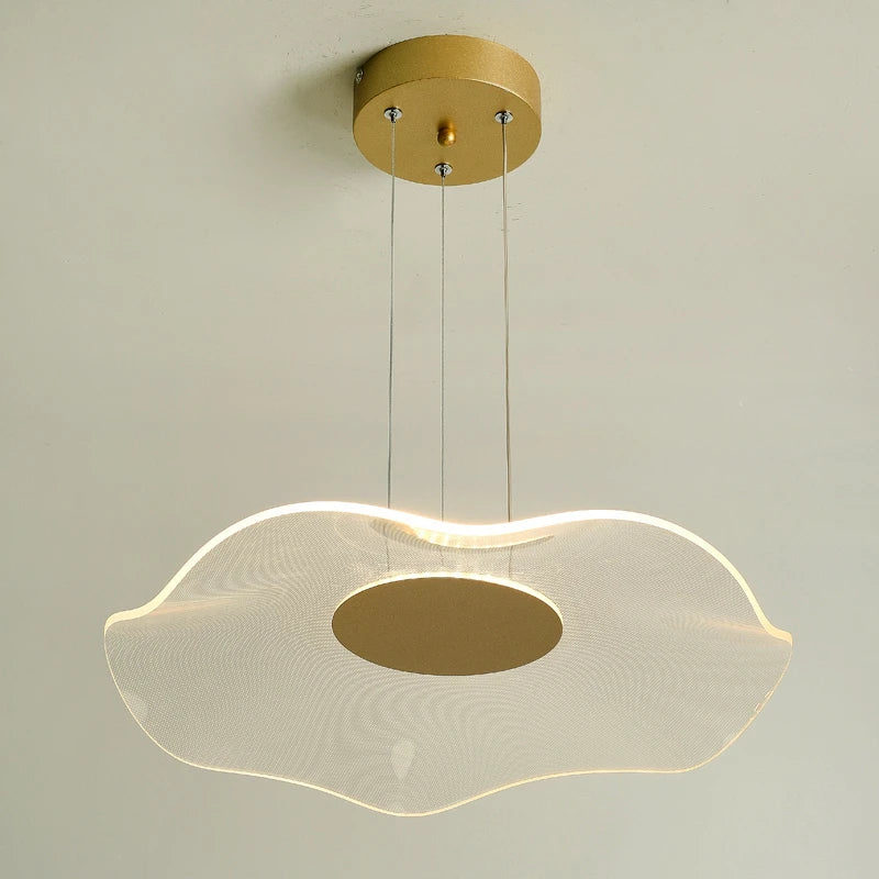 Modern simple LED lotus leaf pendant light nordic style dimmable - vue 4 sur 8