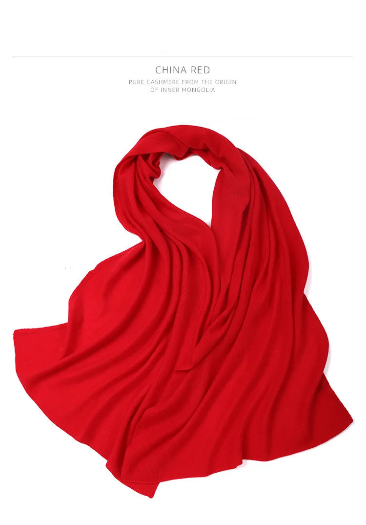 Elegant pure cashmere knitted scarf winter for women and men