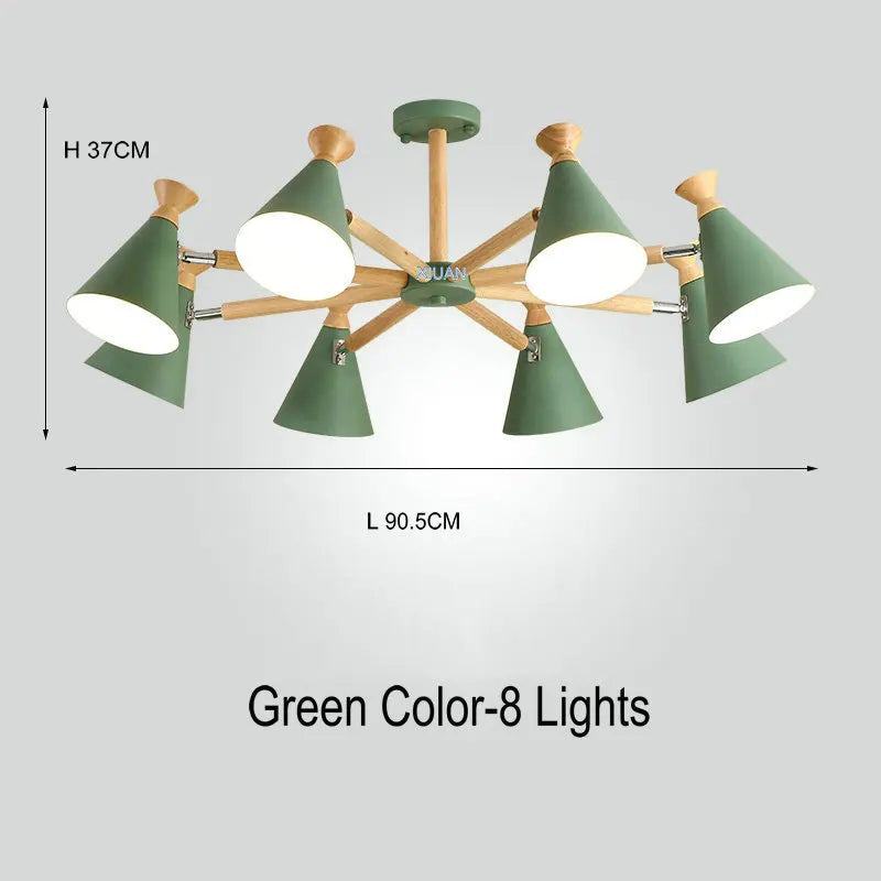 Nordic wooden pendant light for interior decor - vue 16 sur 26