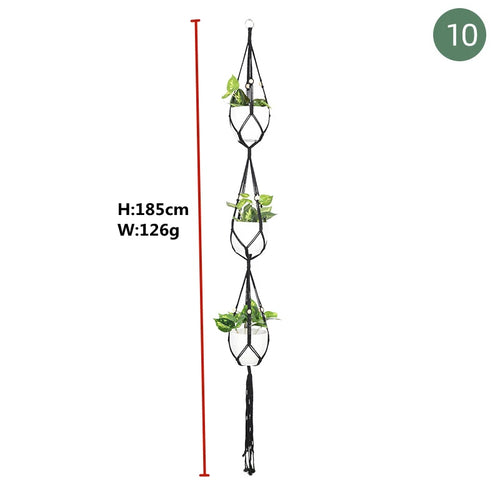 macrame hanging baskets for plants and decoration - vue 13 sur 30
