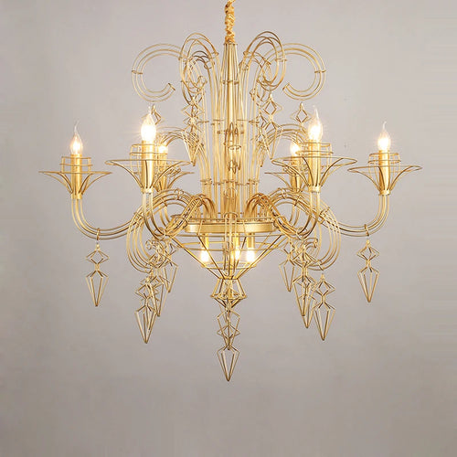 Baroque black and white designer chandelier for indoor lighting - vue 6 sur 6