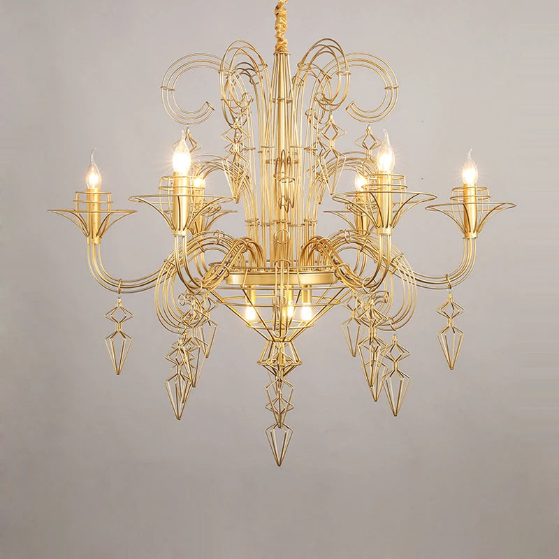 Baroque black and white designer chandelier for indoor lighting - vue 5 sur 6
