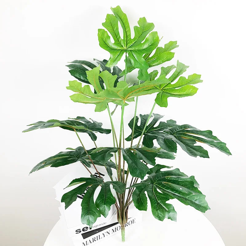 Artificial monstera and palm tropical leaves for indoor decoration - vue 12 sur 18