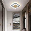 Modern iron and wood LED chandelier for minimalist interiors