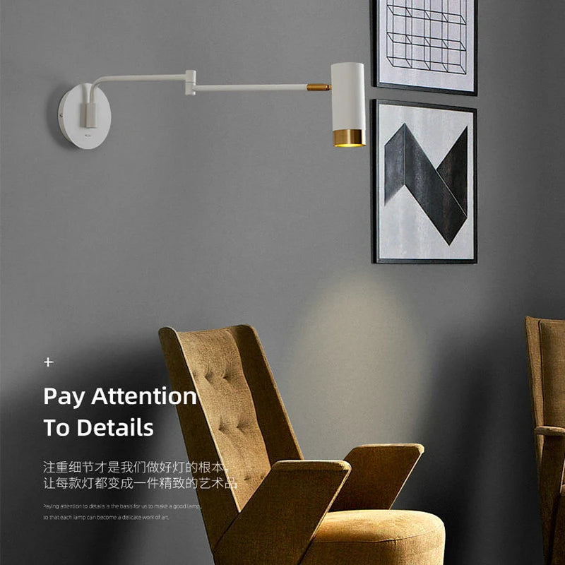 Extendable wall light with on/off switch - vue 4 sur 8