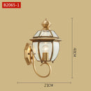 Modern outdoor glass and copper waterproof wall light